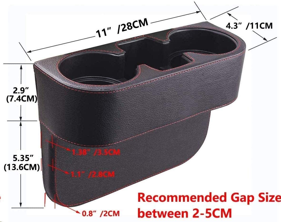 Coin Side Pocket Console Side Pocket Leather Cover Car Cup Holder Auto Front Seat Organizer Cell Mobile Phone Holder