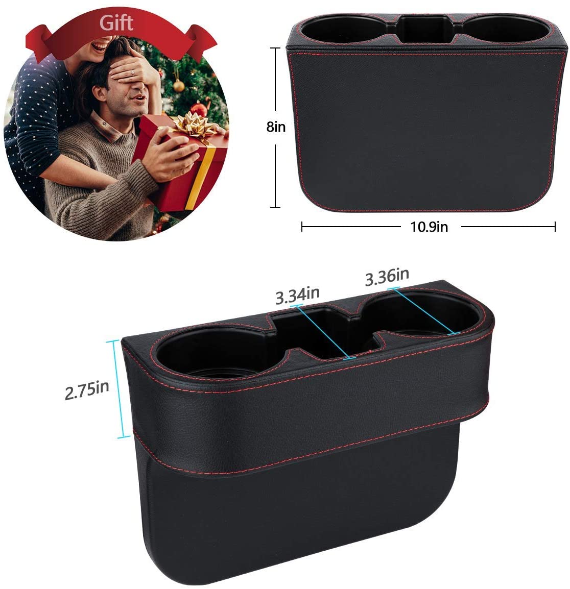 Coin Side Pocket Console Side Pocket Leather Cover Car Cup Holder Auto Front Seat Organizer Cell Mobile Phone Holder